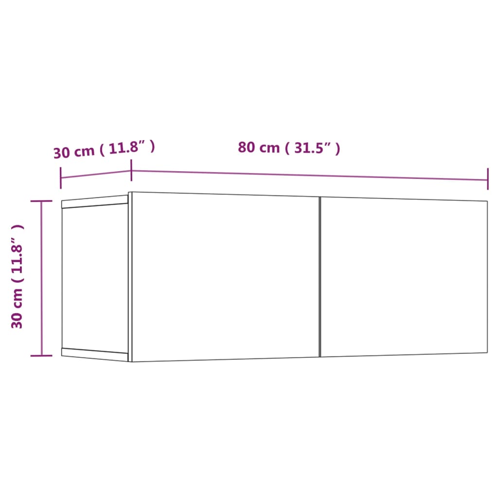 4-tlg. TV-Schrank-Set Grau Sonoma Holzwerkstoff - Pazzar.ch