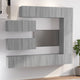 7-tlg. TV-Schrank-Set Grau Sonoma Holzwerkstoff