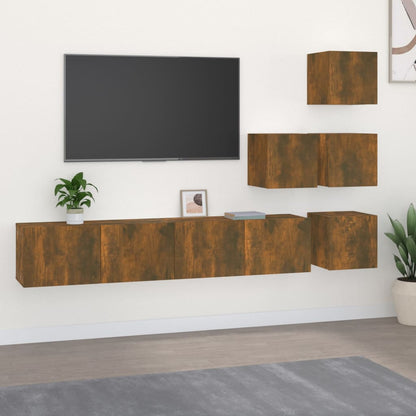 TV-Wandschrank Räuchereiche Holzwerkstoff - Pazzar.ch