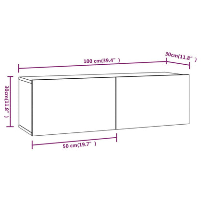 6-tlg. TV-Schrank-Set Grau Sonoma Holzwerkstoff - Pazzar.ch