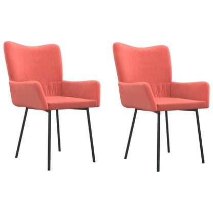 Esszimmerstühle 2 Stk. Rosa Samt - Pazzar.ch