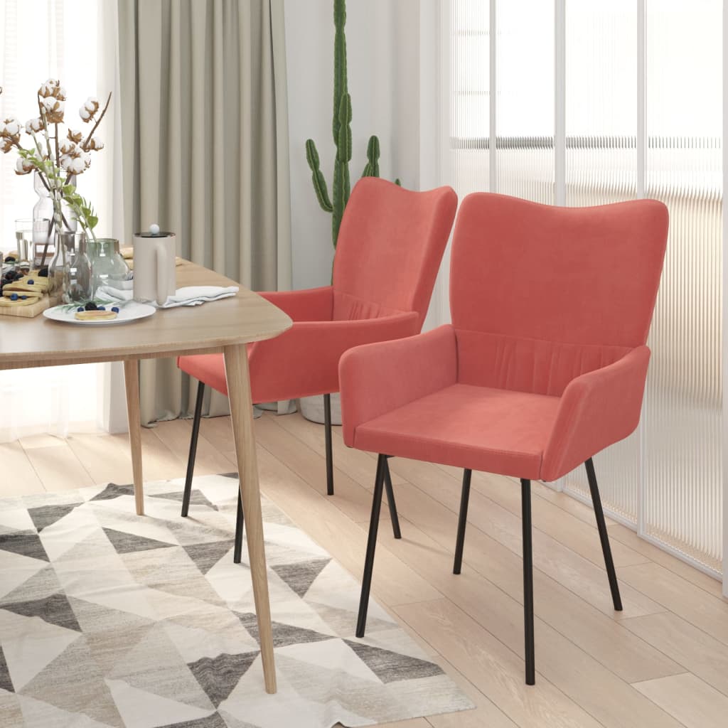 Esszimmerstühle 2 Stk. Rosa Samt - Pazzar.ch