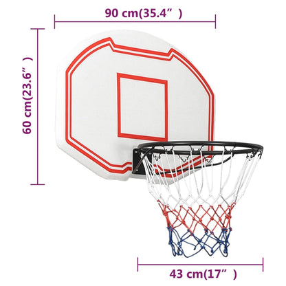 Basketballkorb Weiß 90x60x2 cm Polyethylen - Pazzar.ch