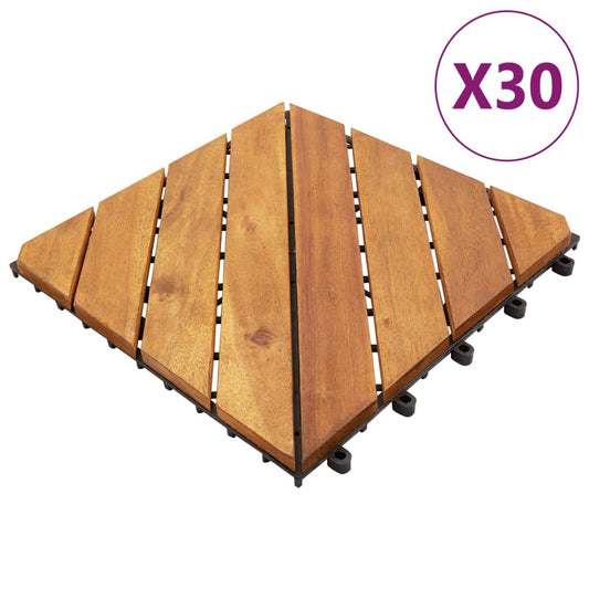Terrassenfliesen 30 Stk. Braun 30x30 cm Massivholz Akazie - Pazzar.ch