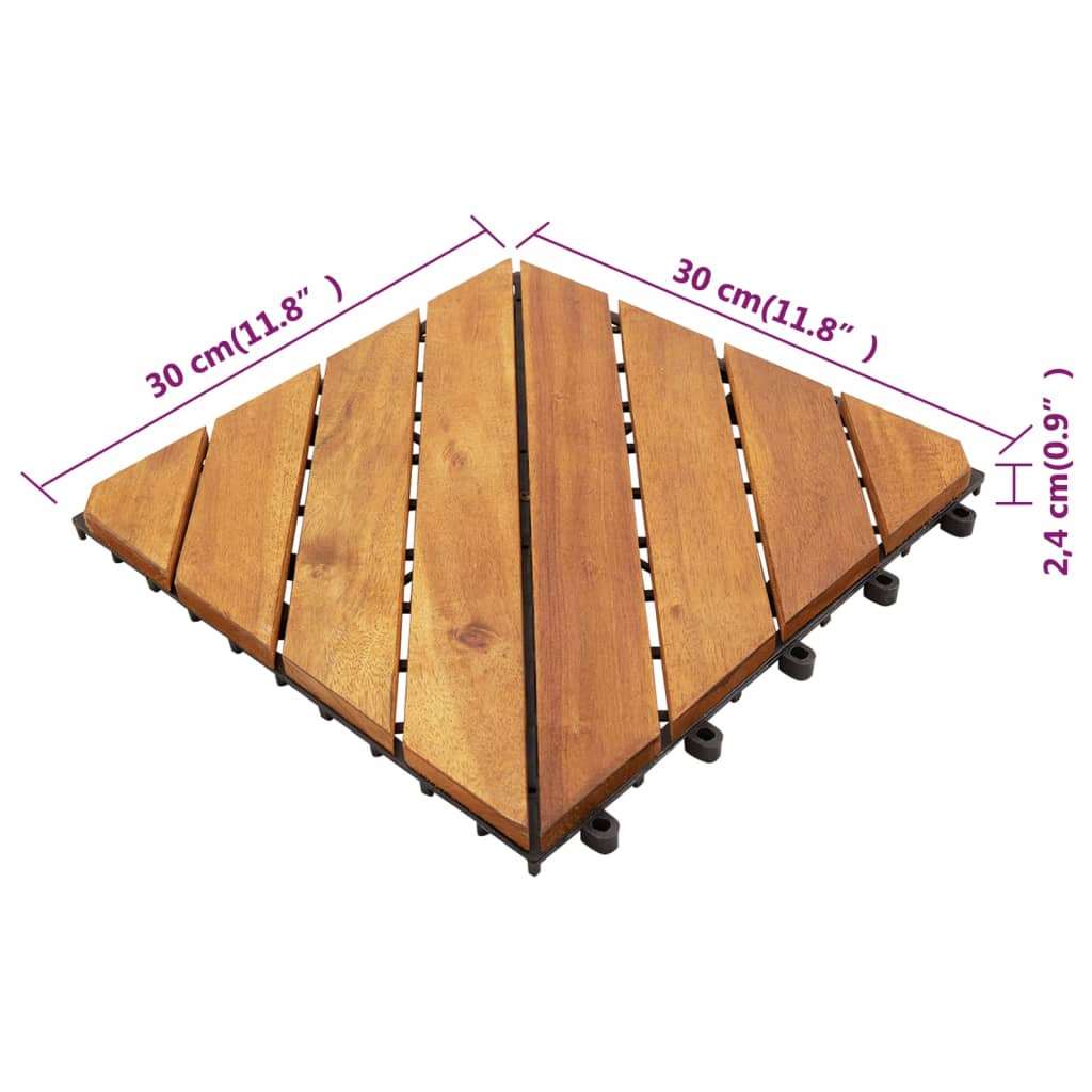Terrassenfliesen 30 Stk. Braun 30x30 cm Massivholz Akazie - Pazzar.ch