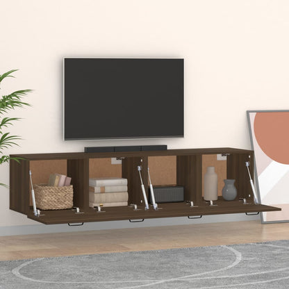 Wandschränke 2Stk Braun Eichen-Optik 60x36,5x35cm Holzwerkstoff - Pazzar.ch