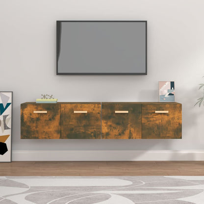 Wandschränke 2 Stk. Räuchereiche 80x35x36,5 cm Holzwerkstoff - Pazzar.ch