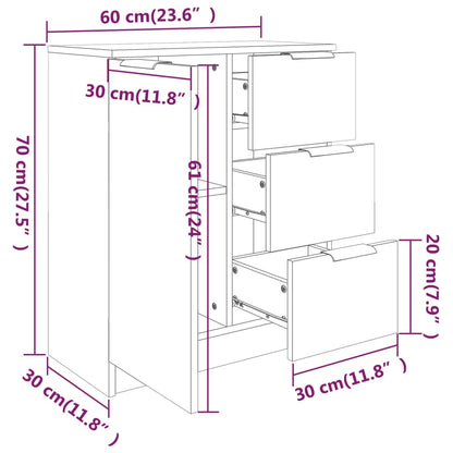 Sideboards 2 Stk. Betongrau 60x30x70 cm Holzwerkstoff - Pazzar.ch