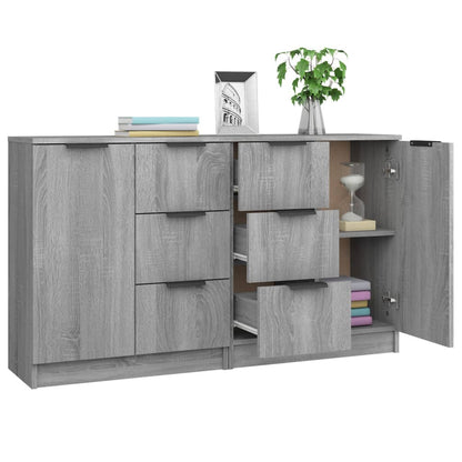 Sideboards 2 Stk. Grau Sonoma 60x30x70 cm Holzwerkstoff - Pazzar.ch