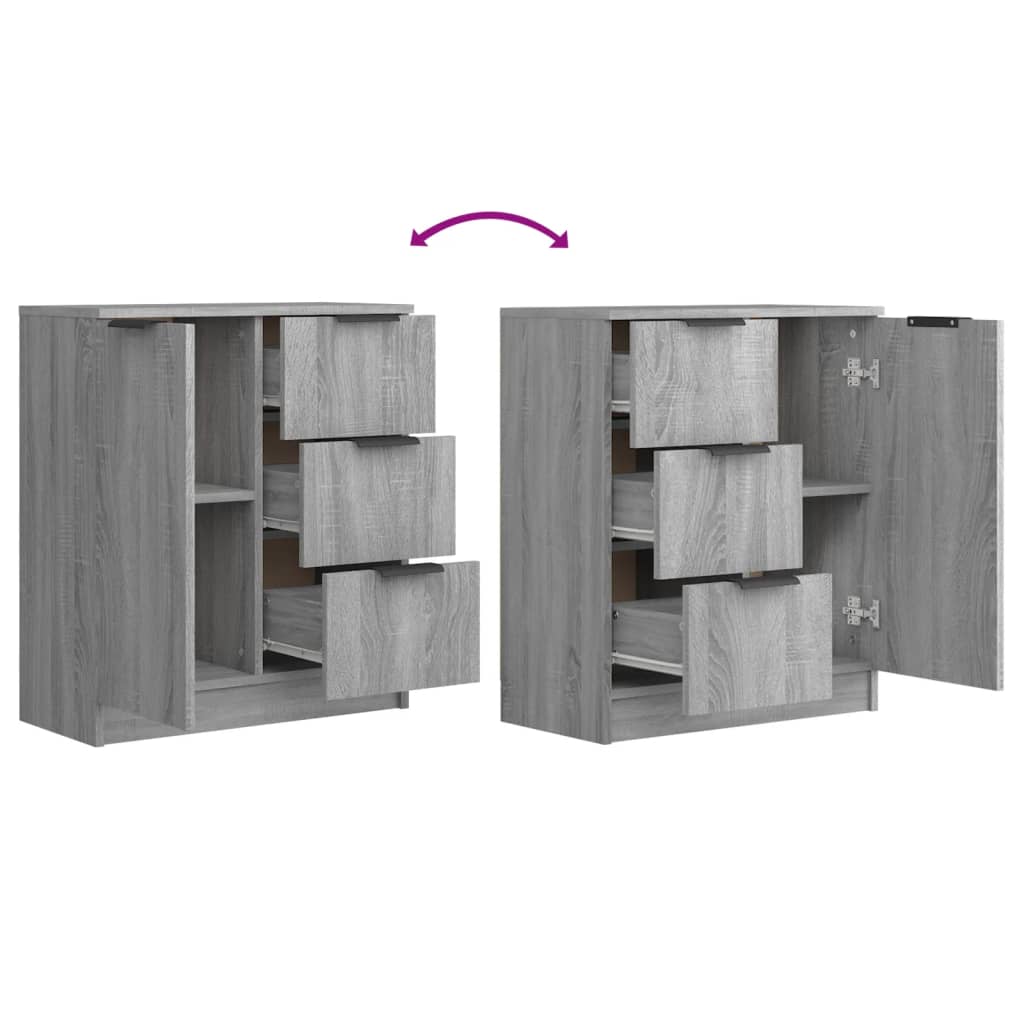 Sideboards 2 Stk. Grau Sonoma 60x30x70 cm Holzwerkstoff - Pazzar.ch