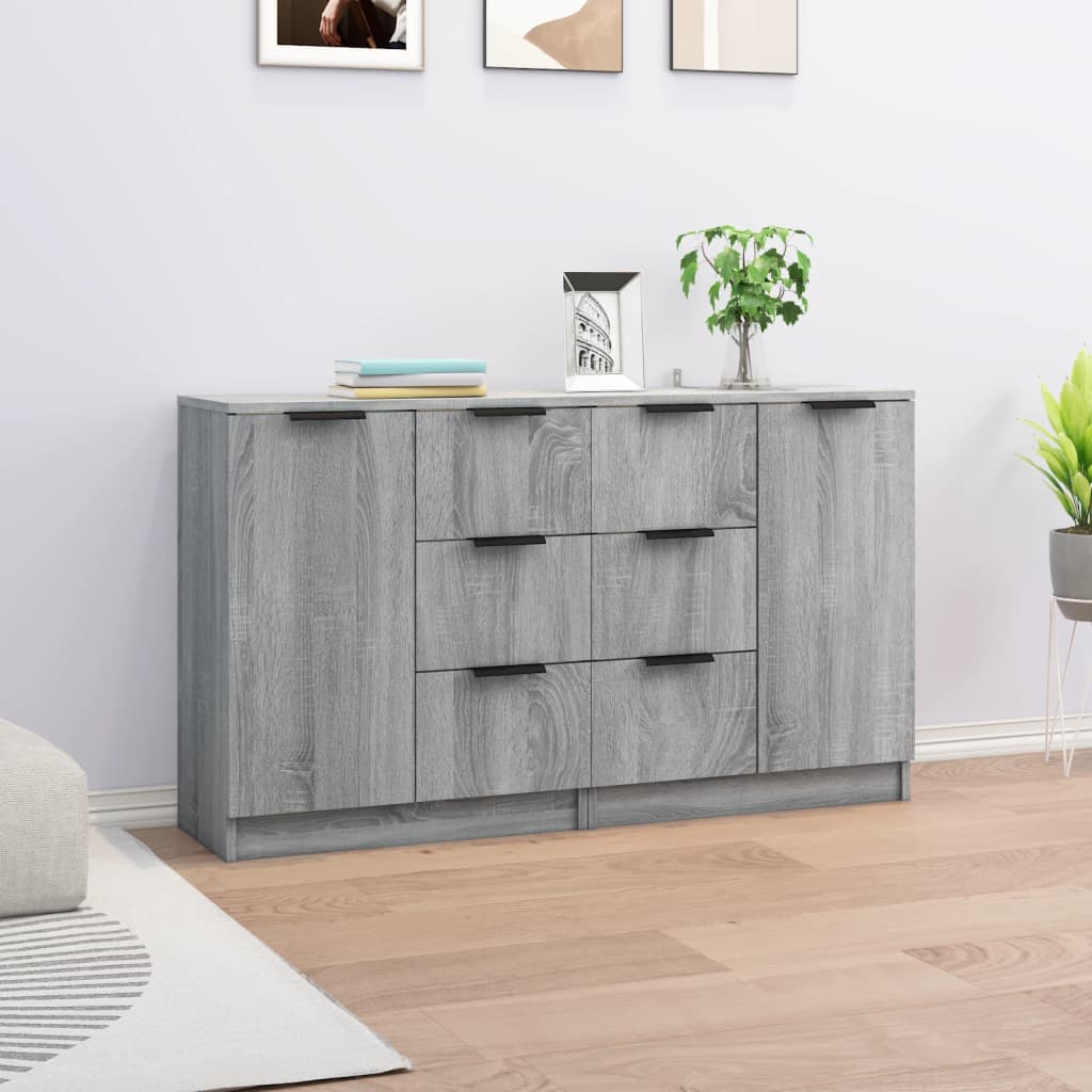 Sideboards 2 Stk. Grau Sonoma 60x30x70 cm Holzwerkstoff - Pazzar.ch