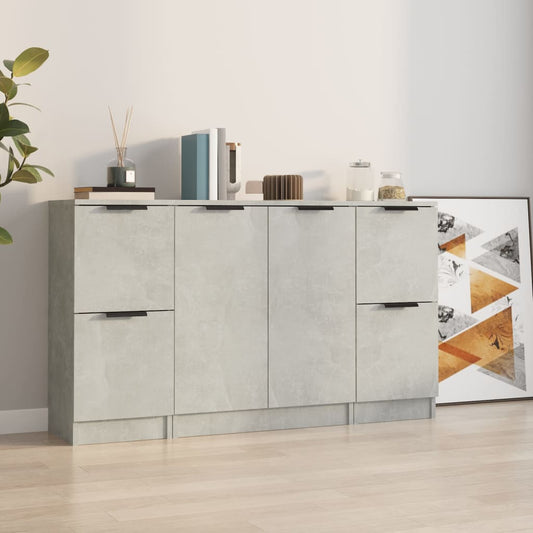 Sideboards 3 Stk. Betongrau Holzwerkstoff - Pazzar.ch