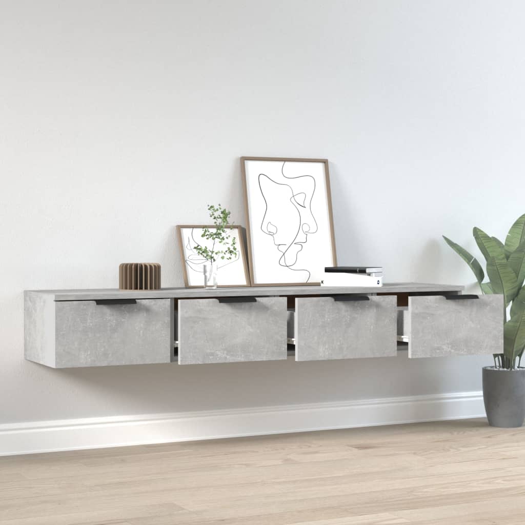 Wandschränke 2 Stk. Betongrau 68x30x20 cm Holzwerkstoff - Pazzar.ch