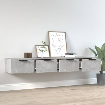 Wandschränke 2 Stk. Betongrau 68x30x20 cm Holzwerkstoff - Pazzar.ch