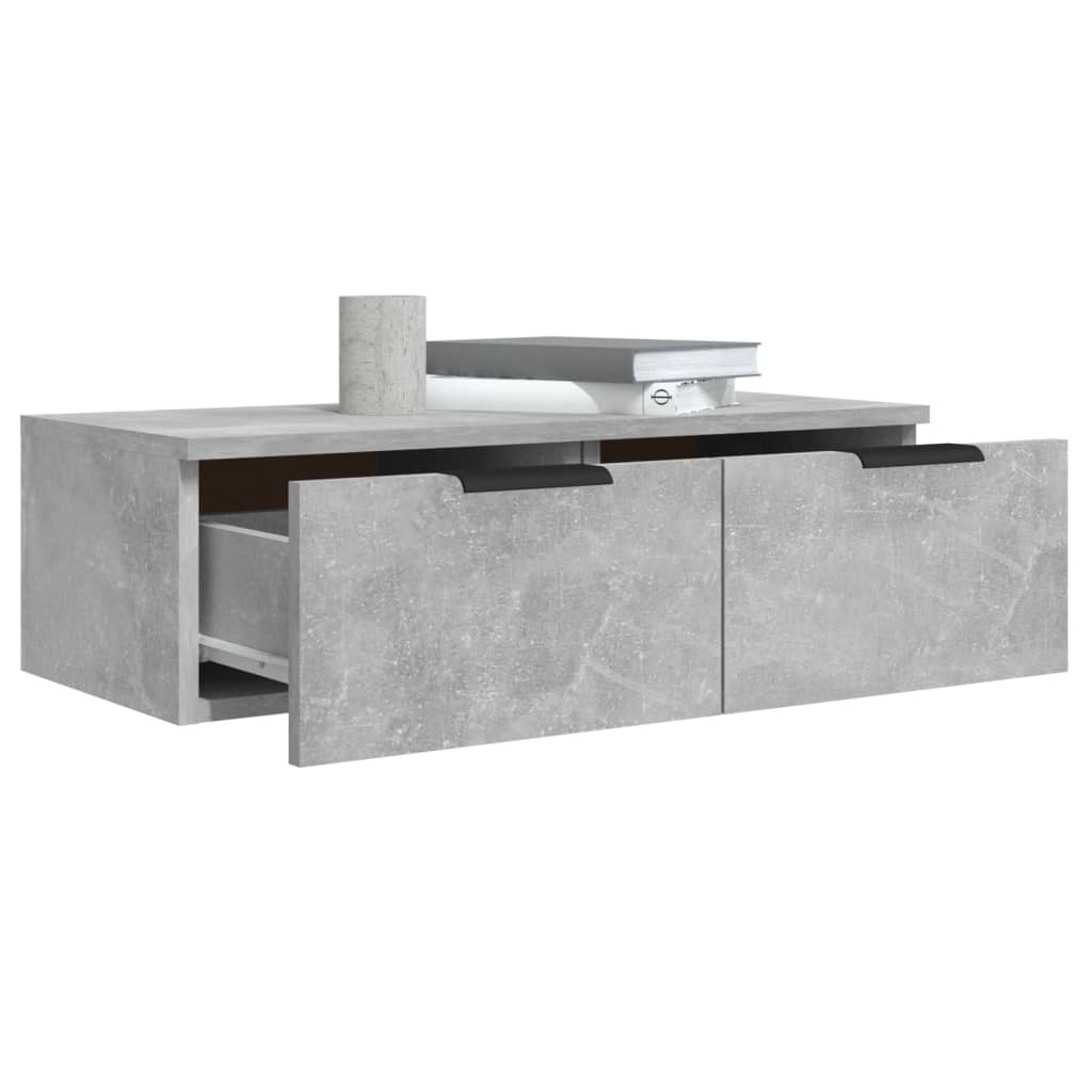 Wandschränke 2 Stk. Betongrau 68x30x20 cm Holzwerkstoff - Pazzar.ch