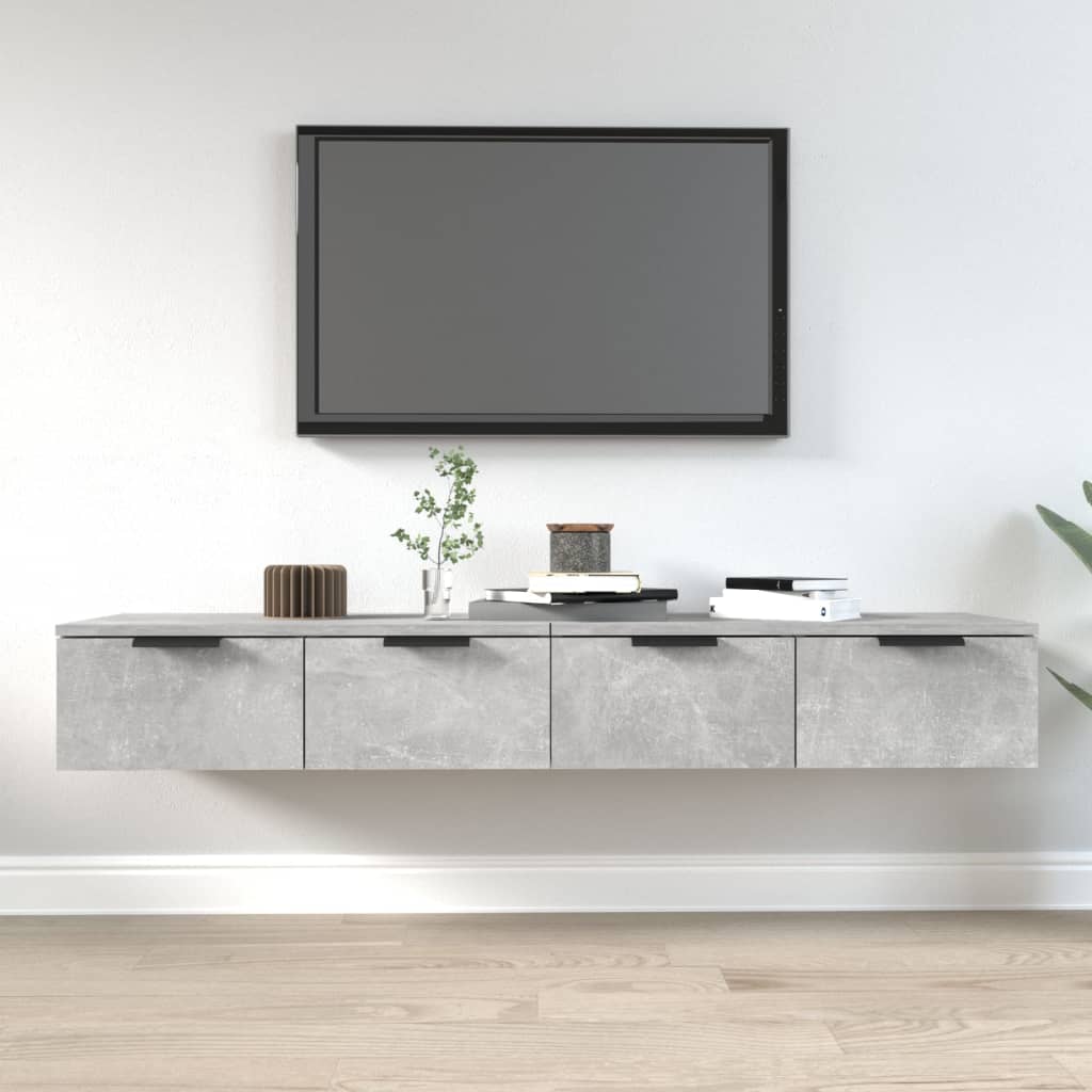 Wandschränke 2 Stk. Betongrau 68x30x20 cm Holzwerkstoff - Pazzar.ch