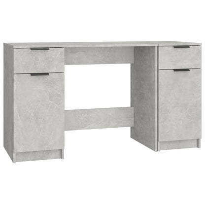 Schreibtisch mit Beistellschrank Betongrau Holzwerkstoff - Pazzar.ch