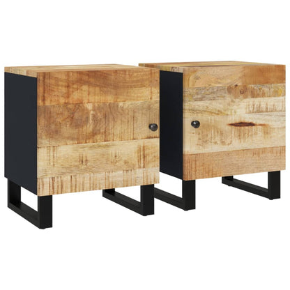 Nachttische 2 Stk. 40x33x46 cm Massivholz Mango - Pazzar.ch