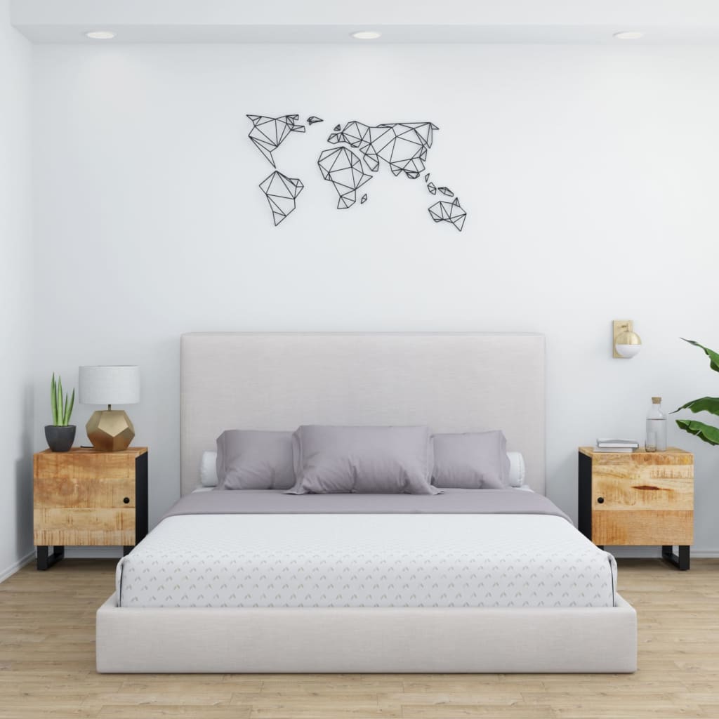 Nachttische 2 Stk. 40x33x46 cm Massivholz Mango - Pazzar.ch