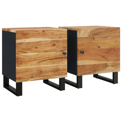 Nachttische 2 Stk. 40x33x46 cm Massivholz Akazie - Pazzar.ch
