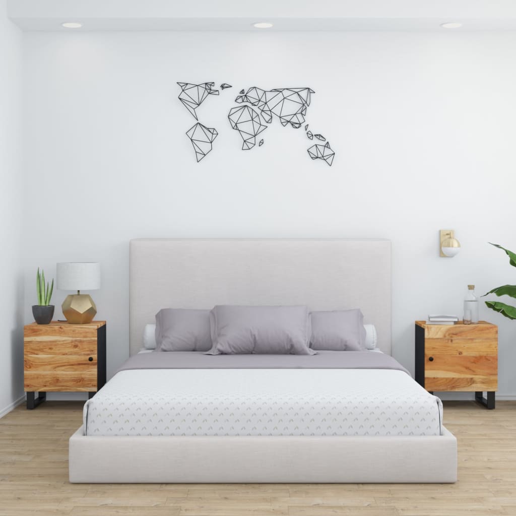 Nachttische 2 Stk. 40x33x46 cm Massivholz Akazie - Pazzar.ch