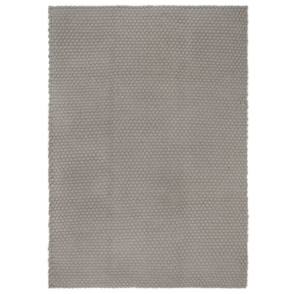Teppich Rechteckig Grau 160x230 cm Baumwolle - Pazzar.ch