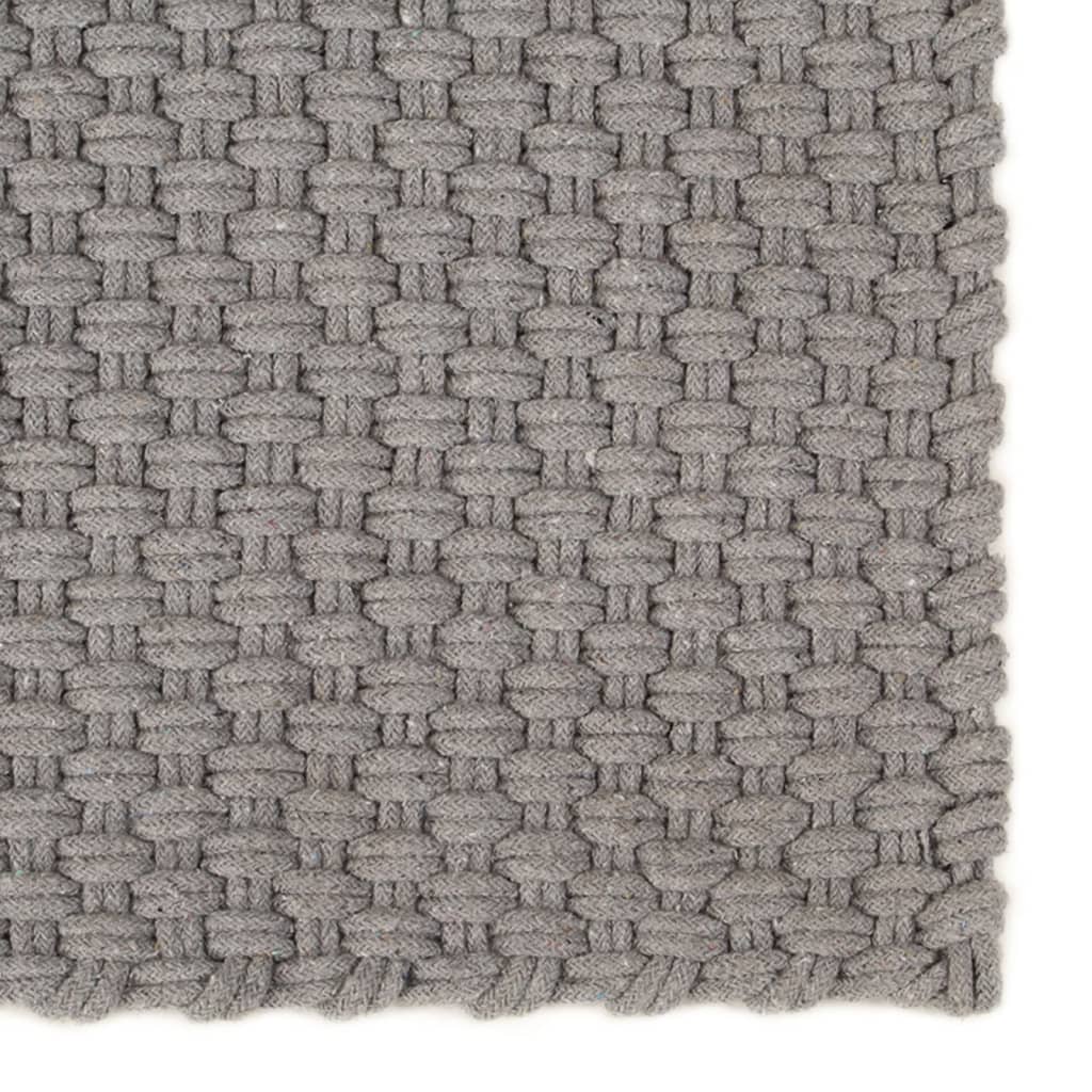 Teppich Rechteckig Grau 160x230 cm Baumwolle - Pazzar.ch
