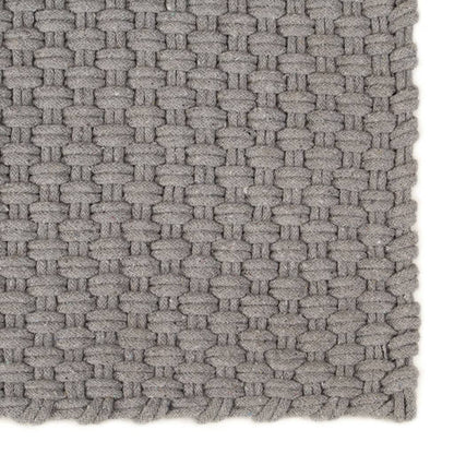 Teppich Rechteckig Grau 160x230 cm Baumwolle - Pazzar.ch