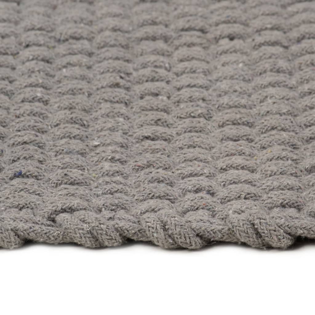 Teppich Rechteckig Grau 160x230 cm Baumwolle - Pazzar.ch