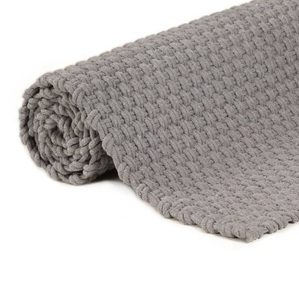 Teppich Rechteckig Grau 160x230 cm Baumwolle - Pazzar.ch