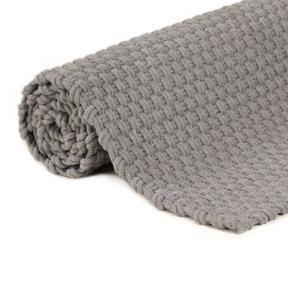 Teppich Rechteckig Grau 160x230 cm Baumwolle - Pazzar.ch