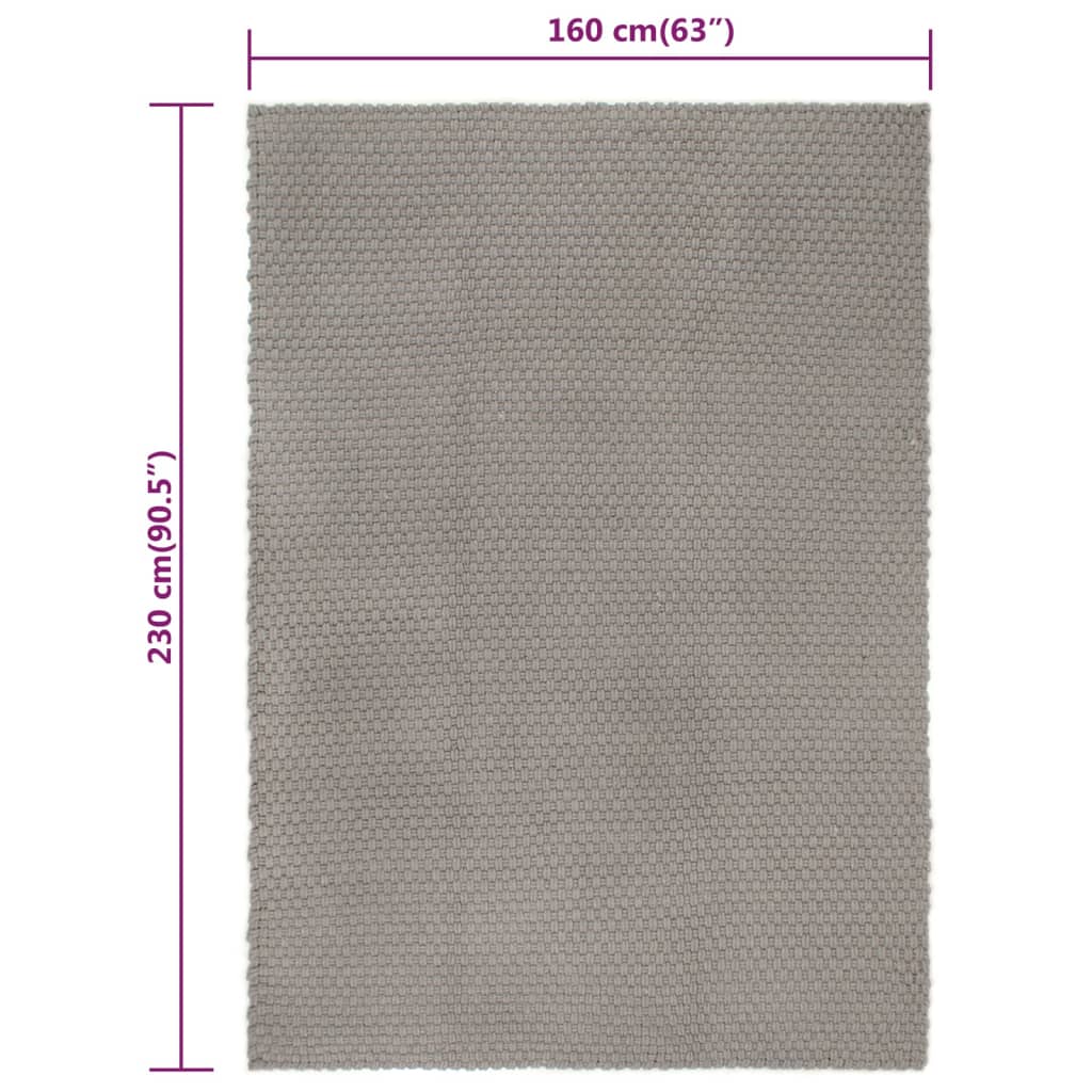 Teppich Rechteckig Grau 160x230 cm Baumwolle - Pazzar.ch