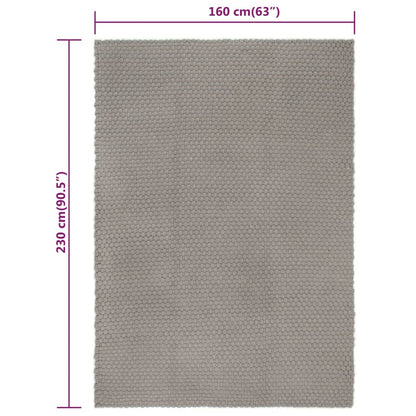 Teppich Rechteckig Grau 160x230 cm Baumwolle - Pazzar.ch
