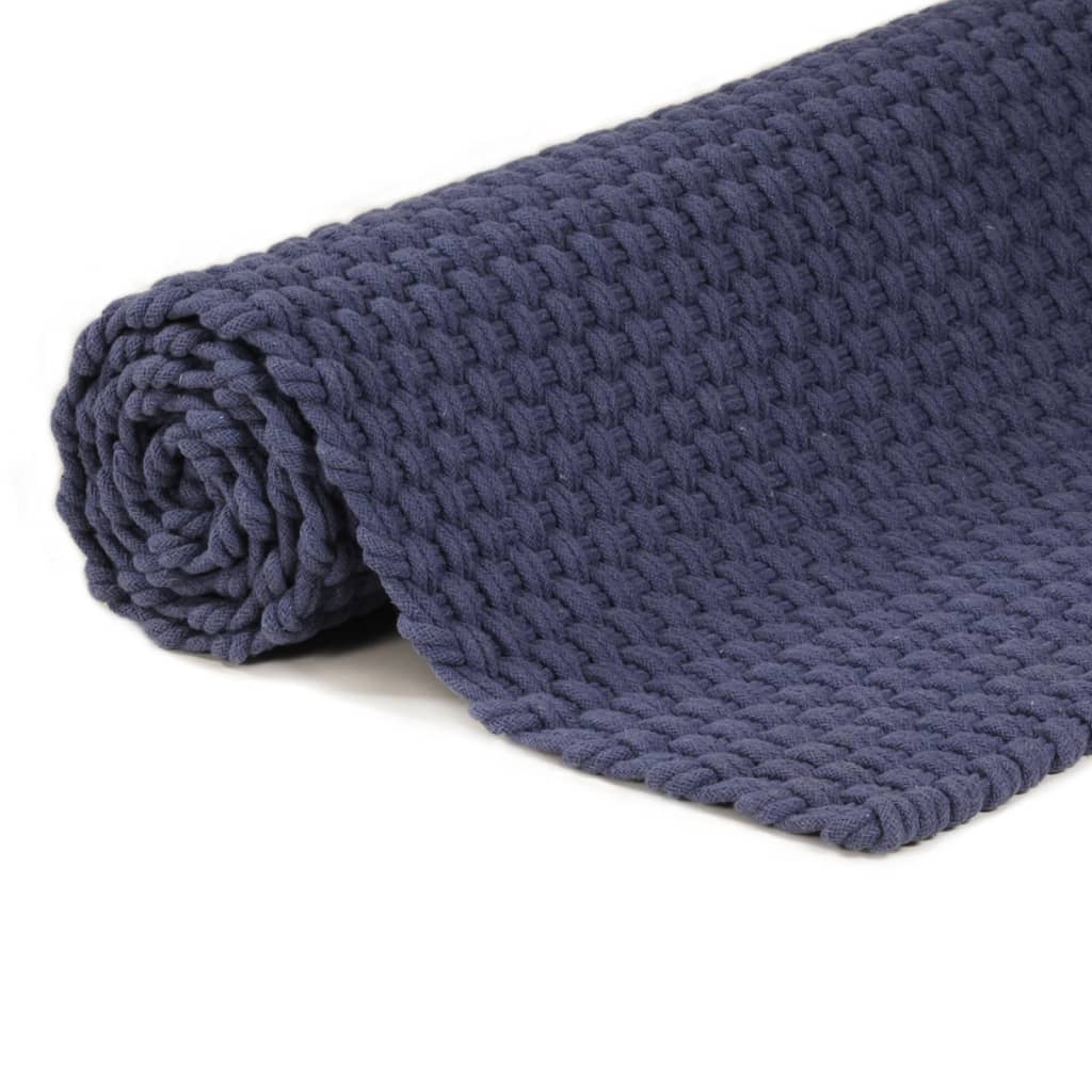 Teppich Rechteckig Marineblau 160x230 cm Baumwolle - Pazzar.ch