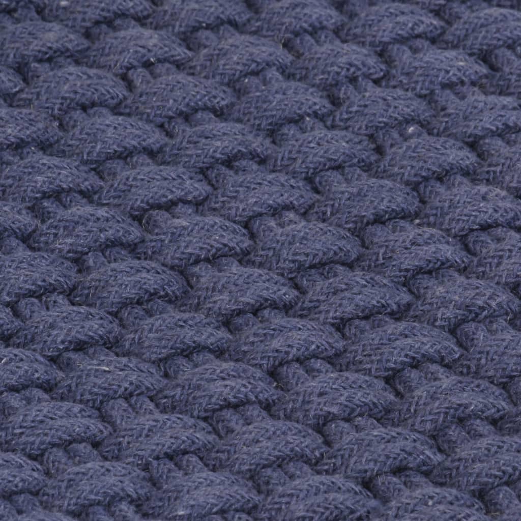 Teppich Rechteckig Marineblau 160x230 cm Baumwolle - Pazzar.ch