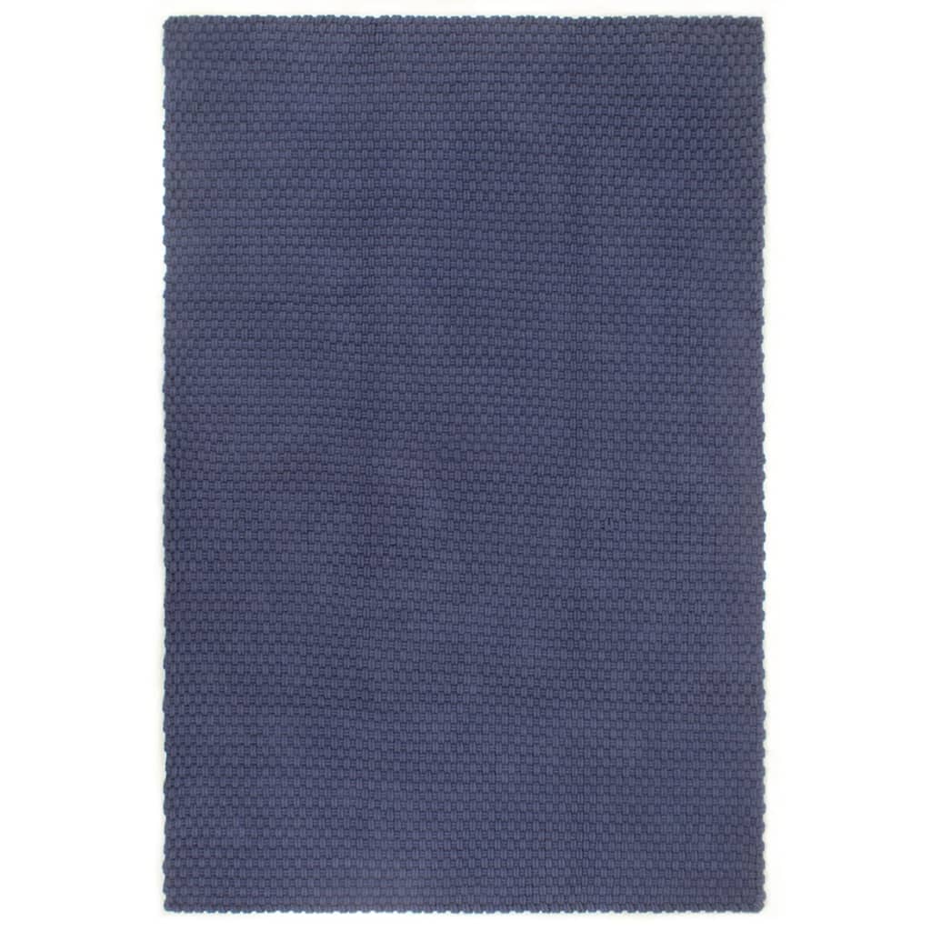 Teppich Rechteckig Marineblau 180x250 cm Baumwolle - Pazzar.ch