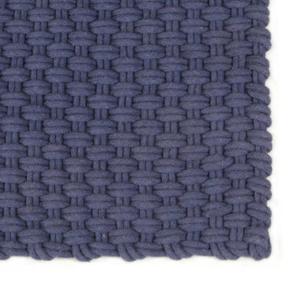 Teppich Rechteckig Marineblau 180x250 cm Baumwolle - Pazzar.ch