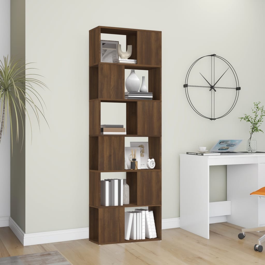 Bücherregal/Raumteiler Braun Eichen-Optik 60x24x186 cm - Pazzar.ch