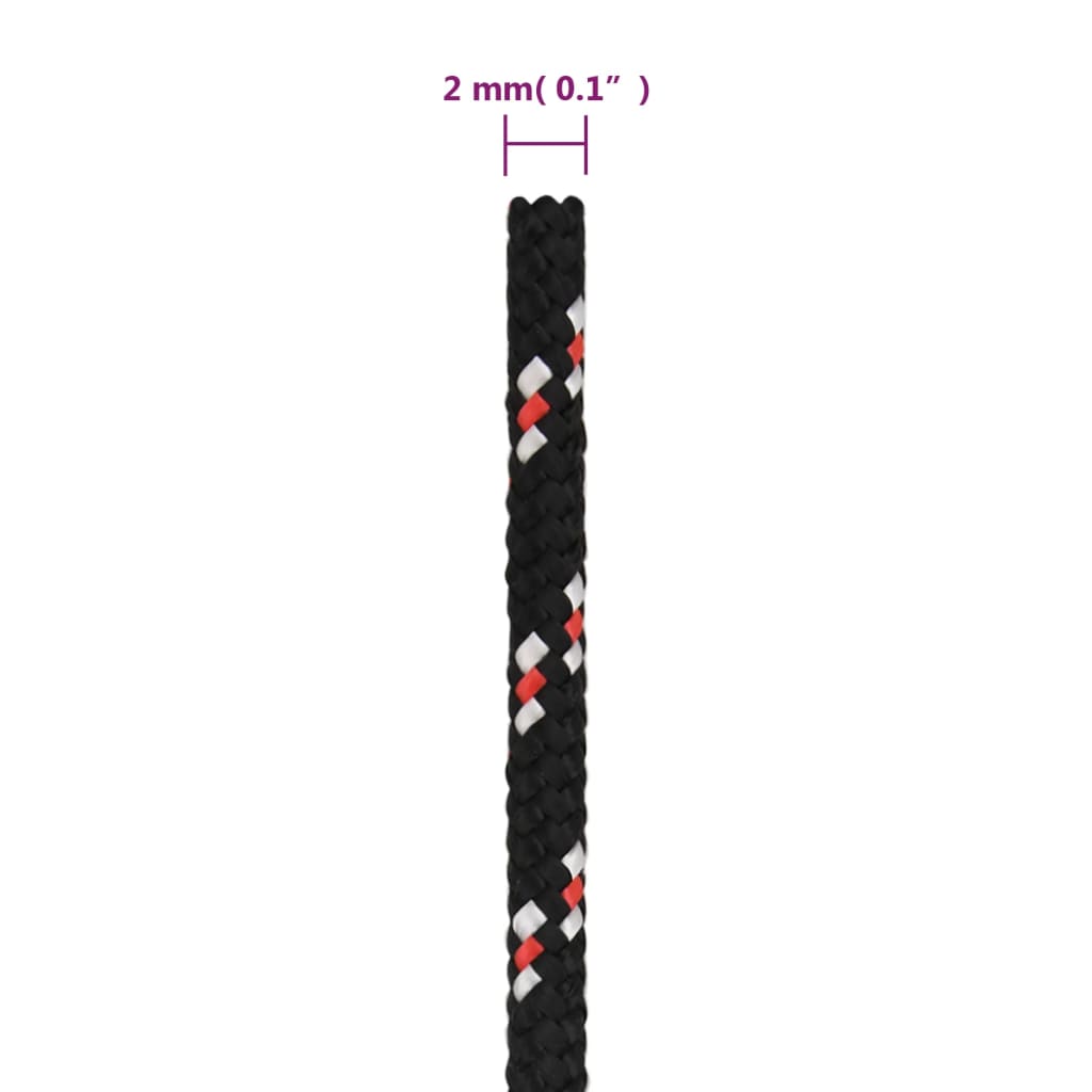 Bootsseil Schwarz 2 mm 100 m Polypropylen