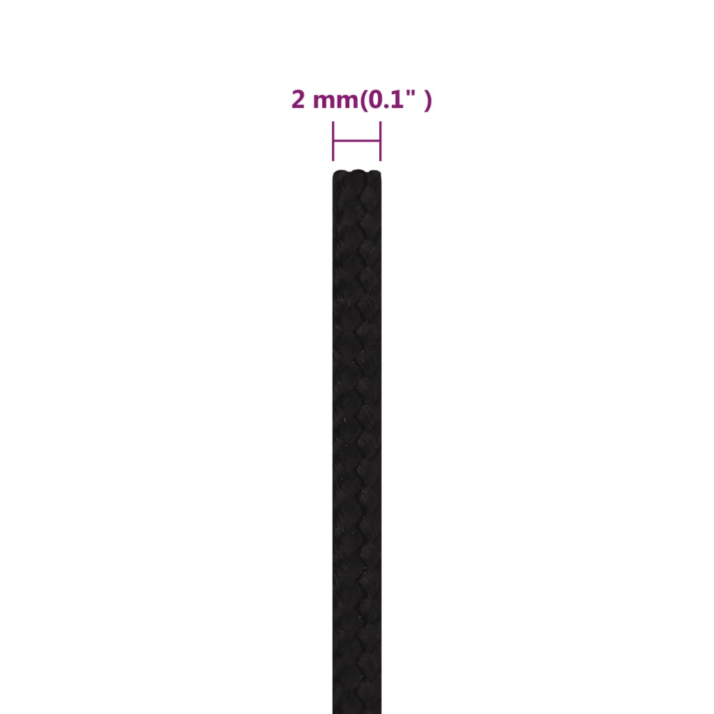 Arbeitsseil Schwarz 2 mm 25 m Polyester - Pazzar.ch