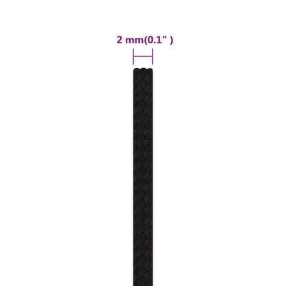 Arbeitsseil Schwarz 2 mm 25 m Polyester - Pazzar.ch
