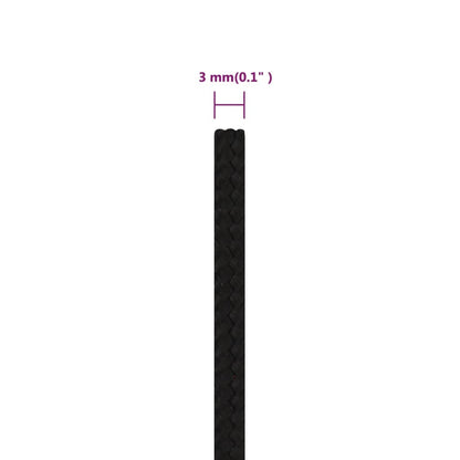 Arbeitsseil Schwarz 3 mm 25 m Polyester - Pazzar.ch