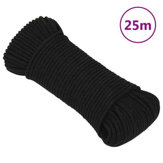 Arbeitsseil Schwarz 5 mm 25 m Polyester - Pazzar.ch