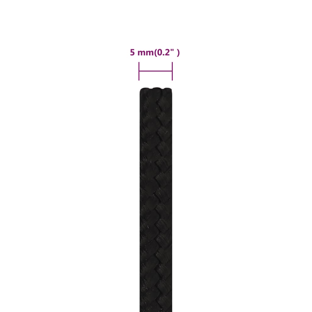 Arbeitsseil Schwarz 5 mm 25 m Polyester