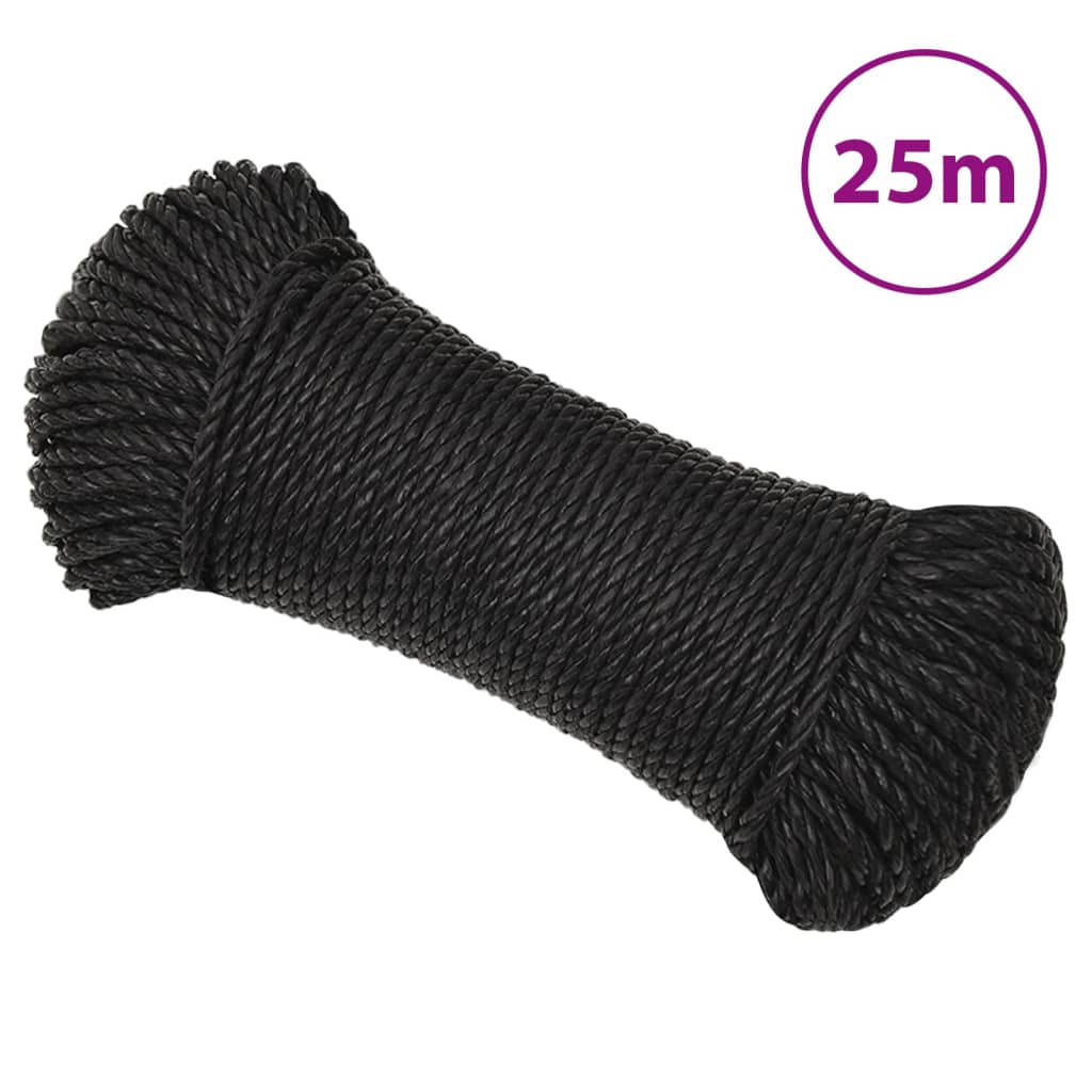Arbeitsseil Schwarz 6 mm 25 m Polypropylen - Pazzar.ch