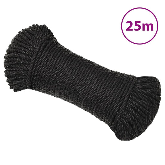 Arbeitsseil Schwarz 8 mm 25 m Polypropylen - Pazzar.ch