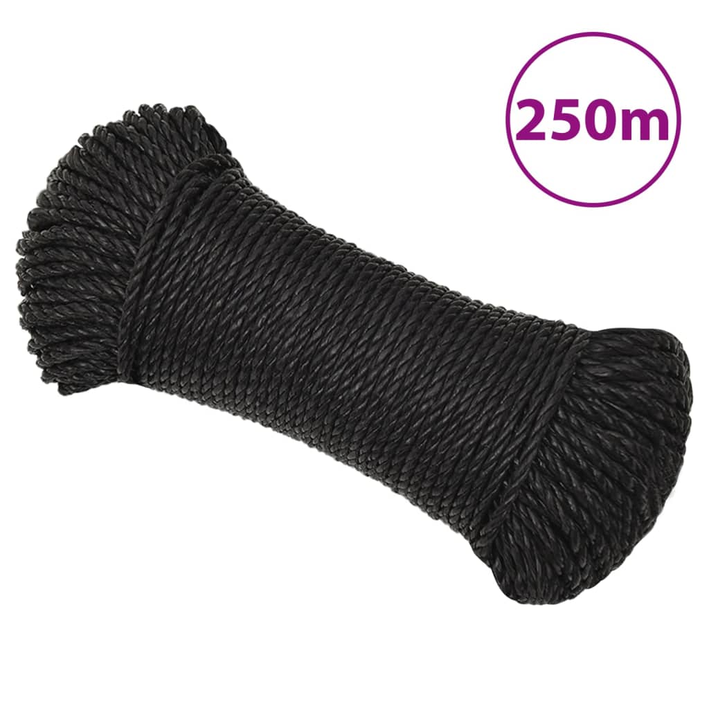 Arbeitsseil Schwarz 8 mm 250 m Polypropylen - Pazzar.ch
