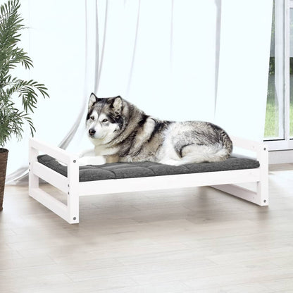 Hundebett Weiß 105,5x75,5x28 cm Massivholz Kiefer - Pazzar.ch