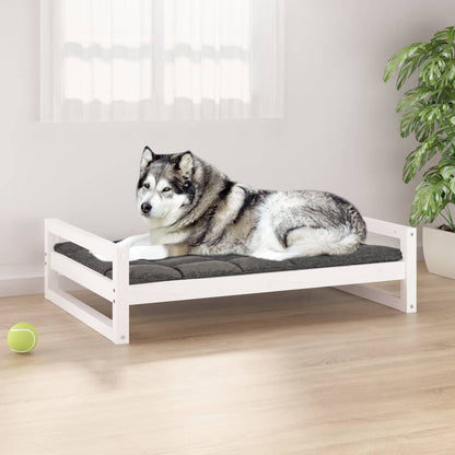 Hundebett Weiß 105,5x75,5x28 cm Massivholz Kiefer - Pazzar.ch