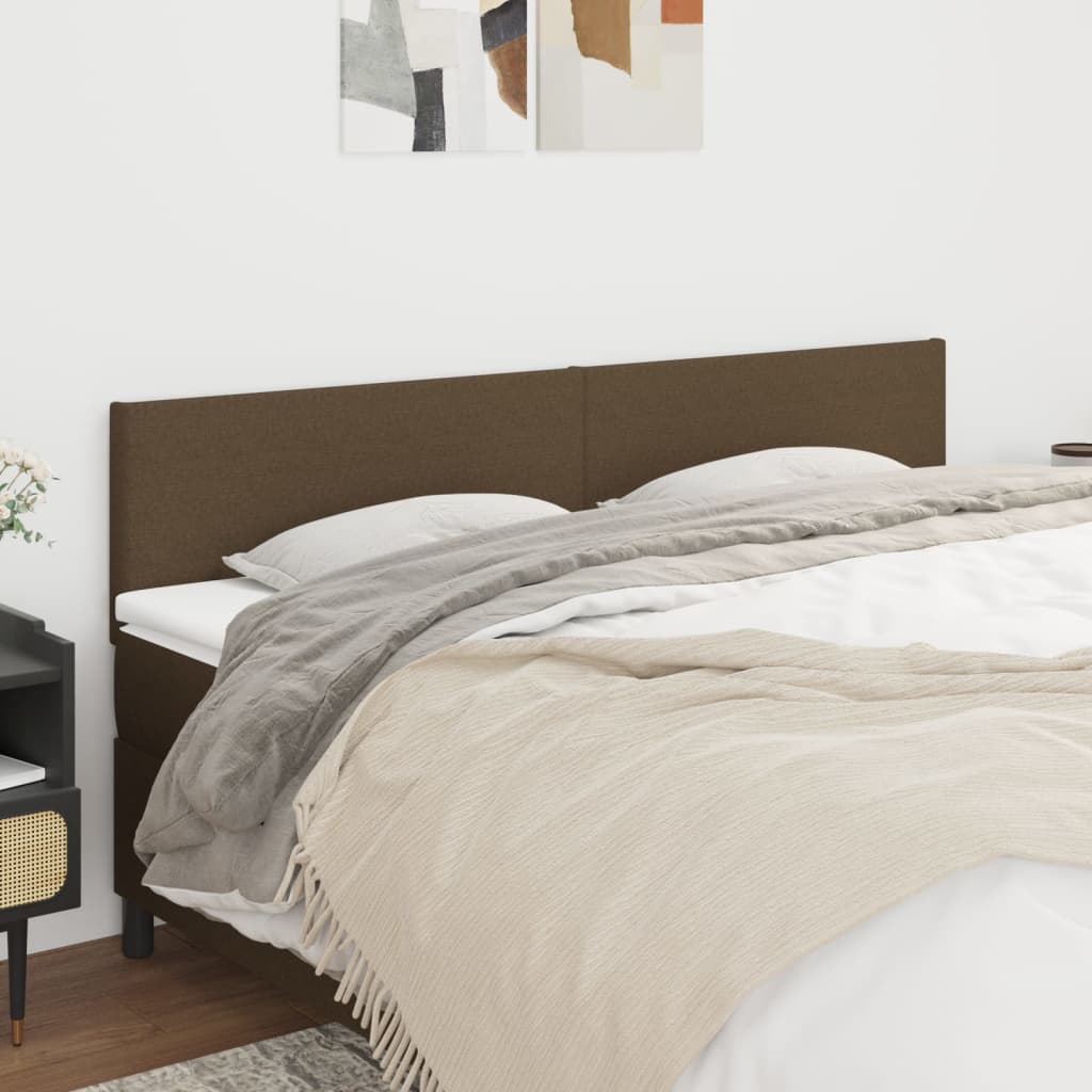Kopfteile 2 Stk. Dunkelbraun 90x5x78/88 cm Stoff - Pazzar.ch